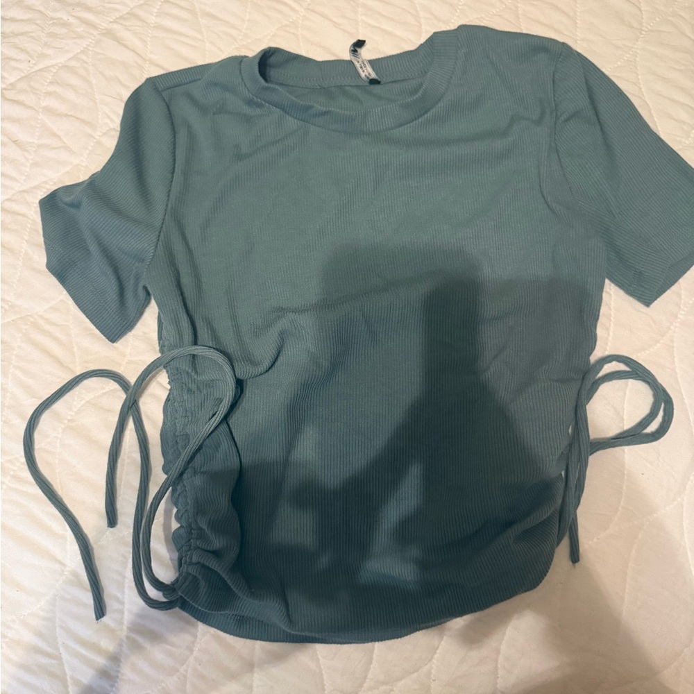 Zara Teal Crop Top with Side Ties